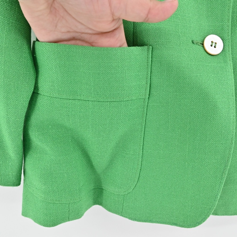 Vtg EVAN PICONE Blazer Womens Size 6 Green Single Breasted Front Pocket Jacket - Picture 13 of 13